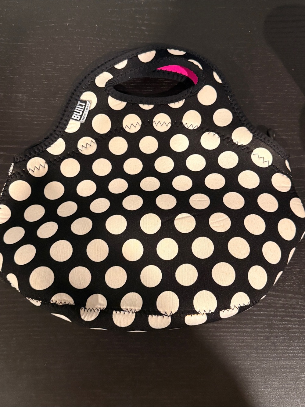 Polka Dot Lunch Tote - Black and White